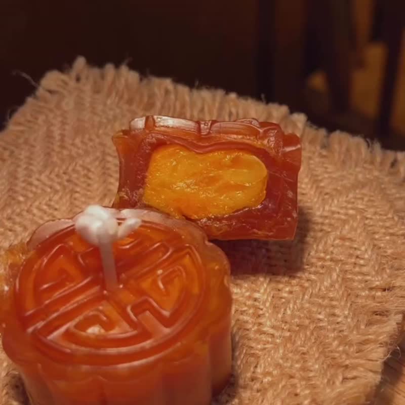 中秋限定 月餅造型香氛蠟燭 送禮擺飾 - 香氛蠟燭/燭台 - 蠟 