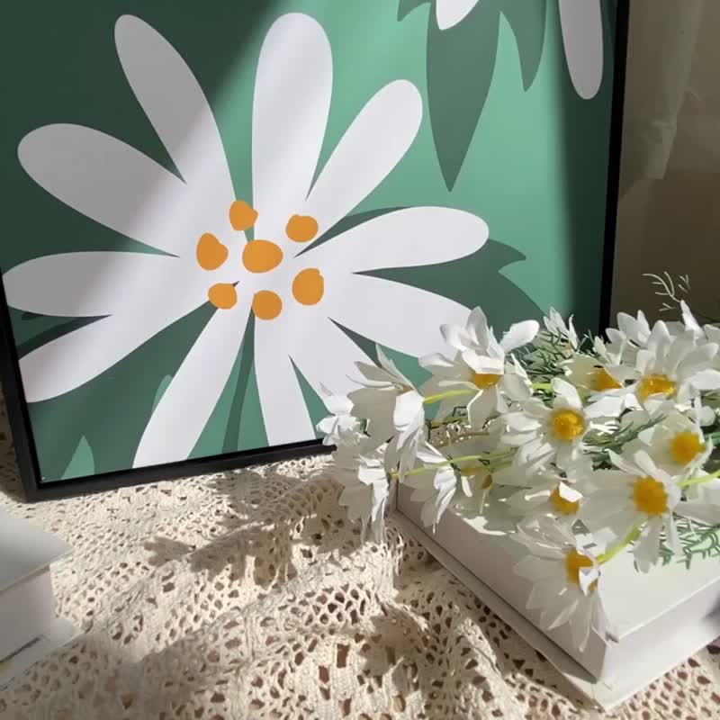日式小花III-臥房掛畫/花/插畫/春天畫作/攝影/餐桌/複製畫 - 海報/掛畫/掛布 - 其他材質 多色