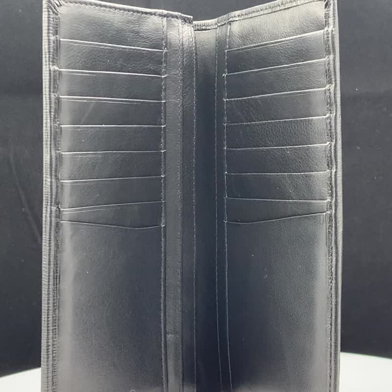 CROSS 限量1折 頂級小牛皮十字紋長夾 全新專櫃展示品 - 錢包/皮夾/長短夾 - 真皮 黑色