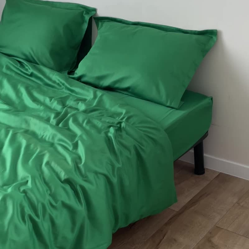 綠色被套，天然 100% 純棉緞織 - 寢具/床單/被鋪 - 棉．麻 綠色