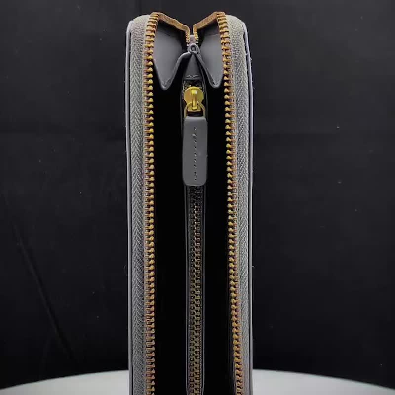 CROSS 限量1折 頂級小牛皮長夾 大象灰全新專櫃展示品 - 皮夾/長短夾/錢包 - 真皮 灰色