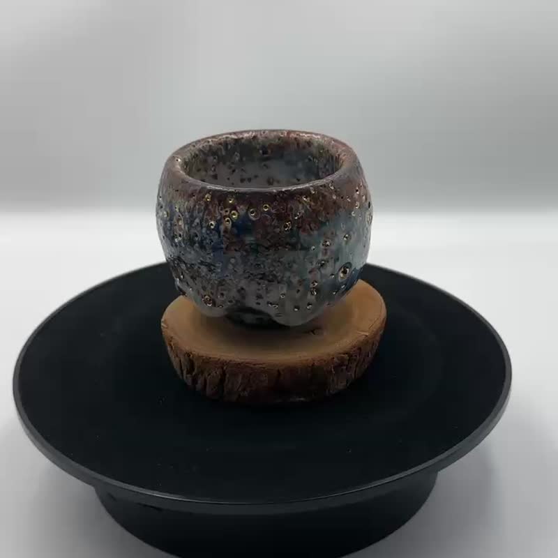 Handmade wood-burning-opening series-Gypsophila Shine gilt cup - ถ้วย - ดินเผา 