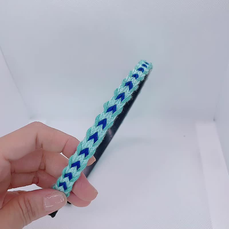 手工塑形減壓髮箍織帶-月氏 - 髮箍/髮帶 - 繡線 