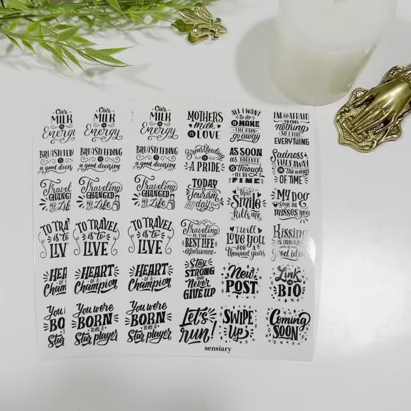 Sensiary - Cute English Lettering Stickers 3PCS - 貼紙 - 紙 
