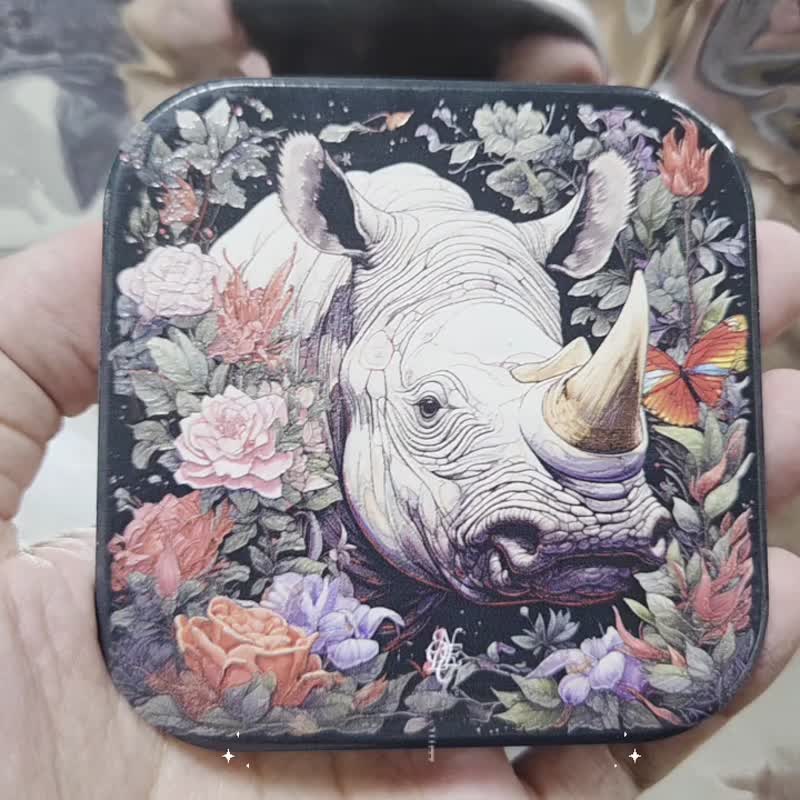 犀牛花園 晶雕陶瓷吸水杯墊 - 杯墊 - 陶 多色