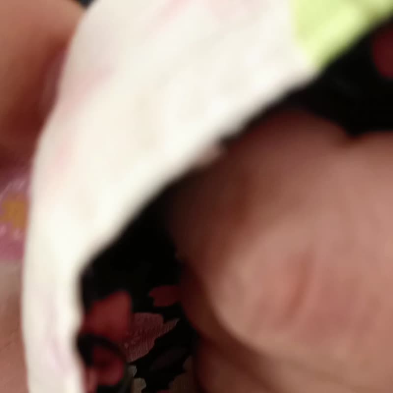 手縫い 桜 レトロ 着物 巾着型 ショルダーバッグ 和柄 和風 ベビーピンク×ブラック - 側背包/斜背包 - 棉．麻 黑色