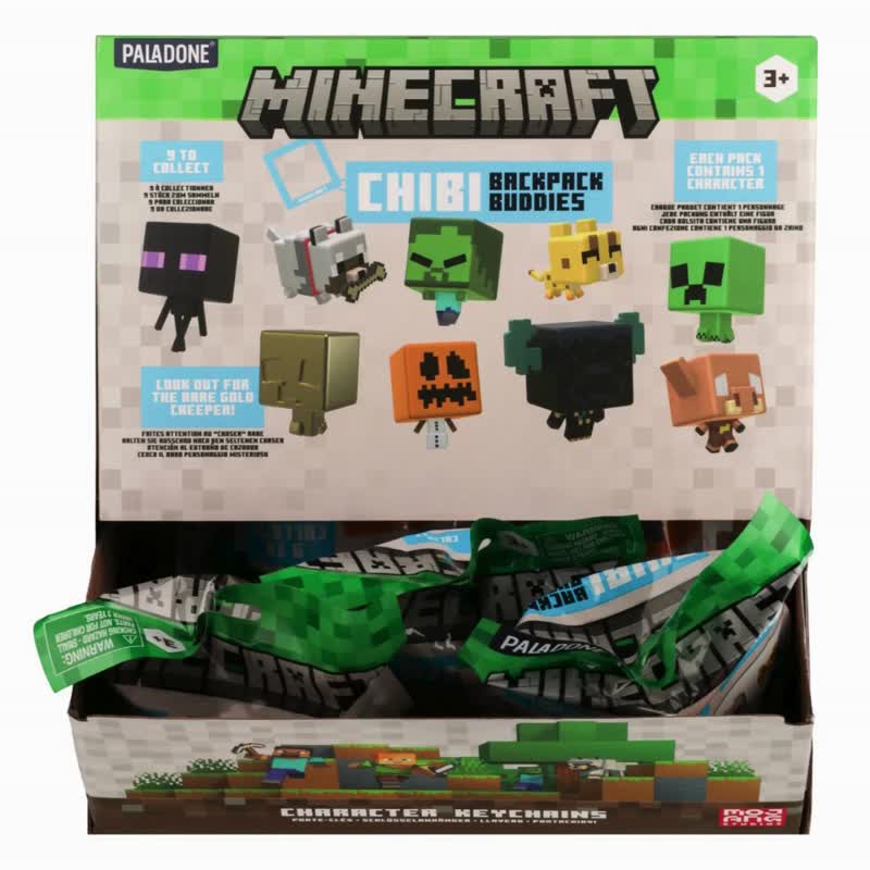 Officially Licensed Minecraft Mini Figure Backpack Buddies One Random Blind Bag - ที่ห้อยกุญแจ - พลาสติก หลากหลายสี