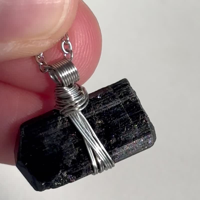 -渾天而成- 天然原石 - 黑碧璽 Black Tourmaline 項鏈 - 頸鏈 - 水晶 黑色