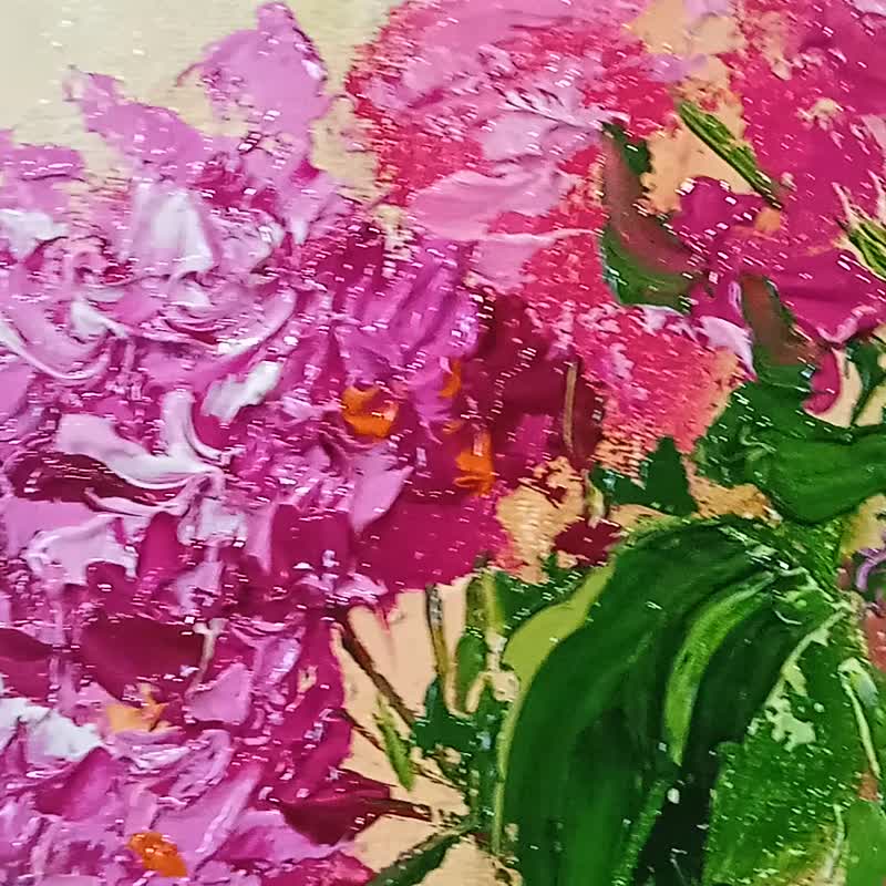 Hydrangea Painting Original Art Flower Painting Hydrangea Wall Art 15*20cm - Posters - Other Materials Pink