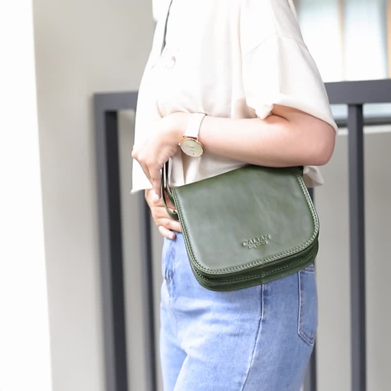 [Lucky Wallet] Genuine Leather Sweet Small Bag 4897cd Green - Handbags & Totes - Genuine Leather Green