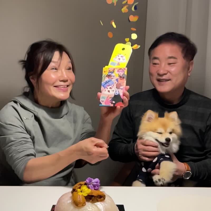 Popperoni 藍色點點感謝爆炸卡片 韓國手工驚喜賀卡 - 卡片/明信片 - 紙 藍色