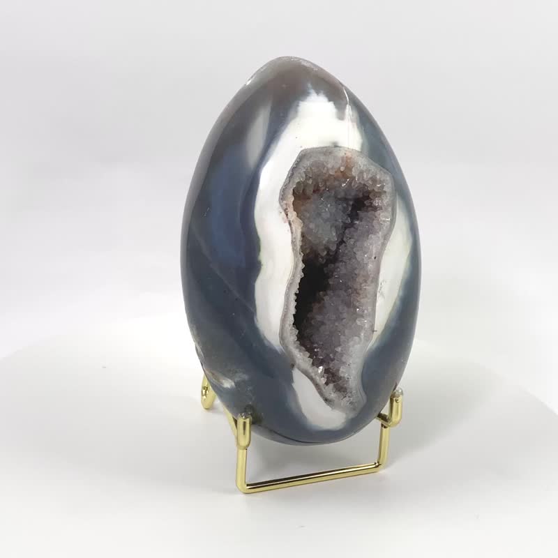 Agate Fortune Egg 350788 - ของวางตกแต่ง - คริสตัล สีน้ำเงิน