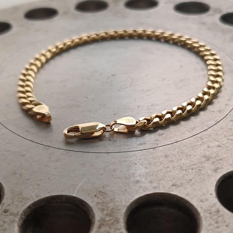18K Gold Fashionable Cuban Chain Bracelet Cuban Necklace 18K Yellow Gold/1 - Bracelets - Precious Metals Gold