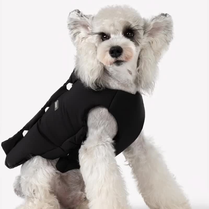 bump up【Bolts】寵物狗狗中小型犬冬季馬甲背心棉服 - 寵物衣服 - 尼龍 黑色