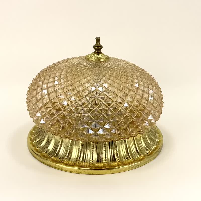 Luxury Ceiling Lamp | Gilt Glass Plafond And Brass Lamp | Gold Ceiling Lamp - Lighting - Glass Gold