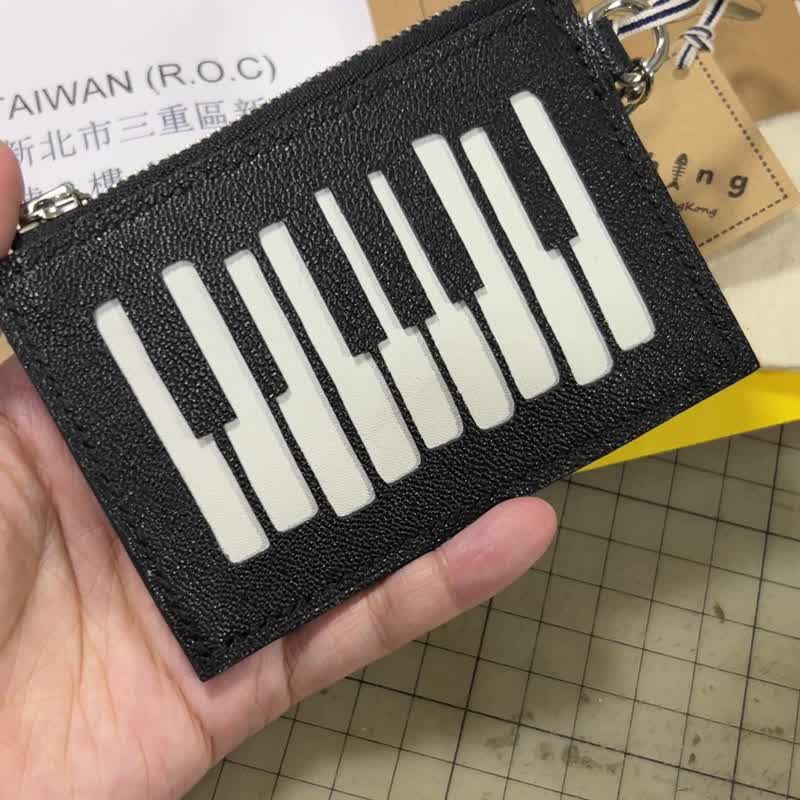 Original handmade leather piano key card holder | small wallet | loose paper bag - กระเป๋าใส่เหรียญ - หนังแท้ 