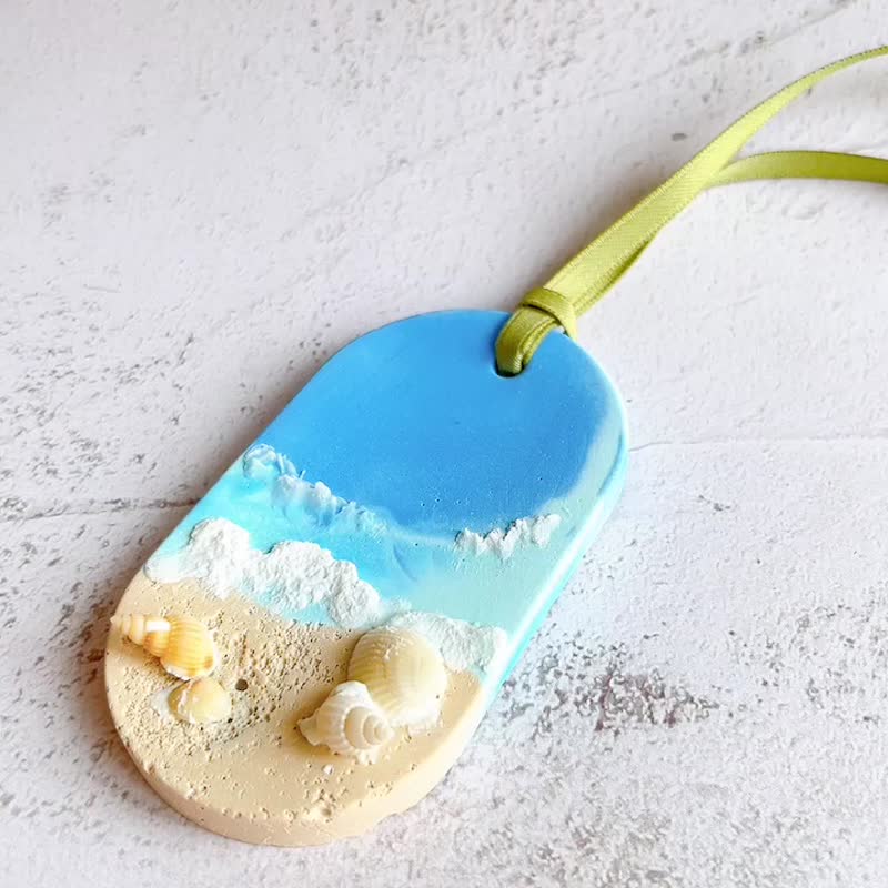 Summer ocean wave diffuser tablets fragrance tablets diffuser pendant car fragrance wardrobe fragrance shell - Fragrances - Other Materials Blue