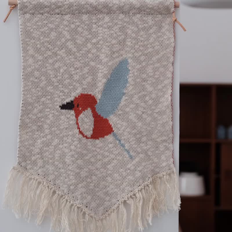 Birds Decorative Tapestry Wall Decor Painting Cotton Nordic Style Wall Decor - โปสเตอร์ - ผ้าฝ้าย/ผ้าลินิน 