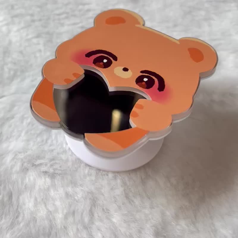 Sweetheart Bear - Mirror Acrylic Griptok/ Phone holder - 手機架/防塵塞 - 壓克力 橘色