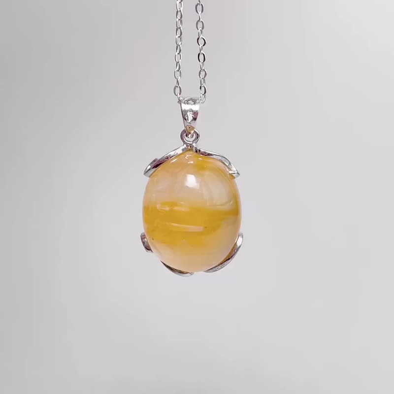 天然礦石 黃兔毛水晶 項鍊 招財聚財 旺事業 平穩情緒 好運氣 - 項鍊 - 寶石 黃色