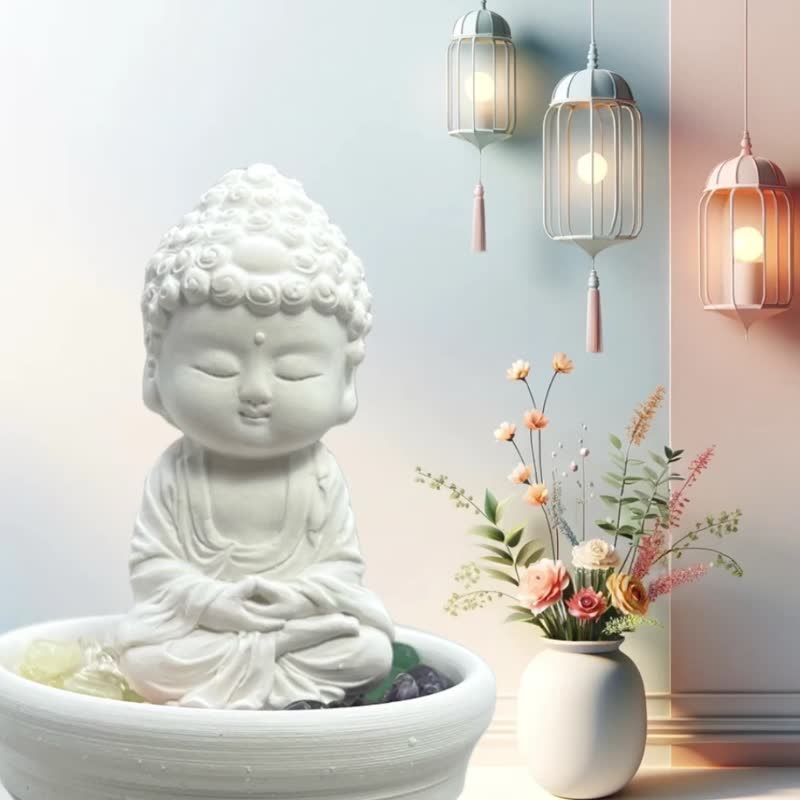 水晶擴香 開運五行水晶礦石擴香之培德小盤水晶套組 開運能量水晶 - 香氛/精油/擴香 - 水泥 白色