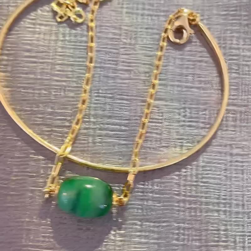 Gold Filigree Jade Bracelet Bracelet - Bracelets - Jade 