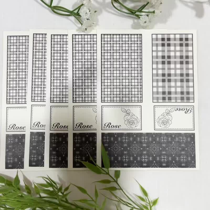 Sensiary-Monotone Black Label Sticker 5PCS - Stickers - Paper 