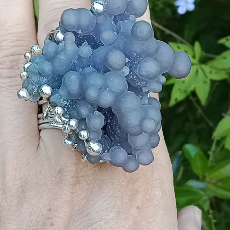 葡萄瑪瑙原礦手工銀戒純銀戒指~ **果**~Grape Agate Silver Ring - 戒指 - 純銀 