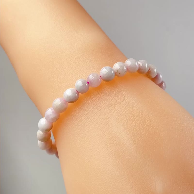 Pink and Purple Jadeite Hand Beads | Natural Burmese Jade Grade A Jadeite | Gift - Bracelets - Jade Pink