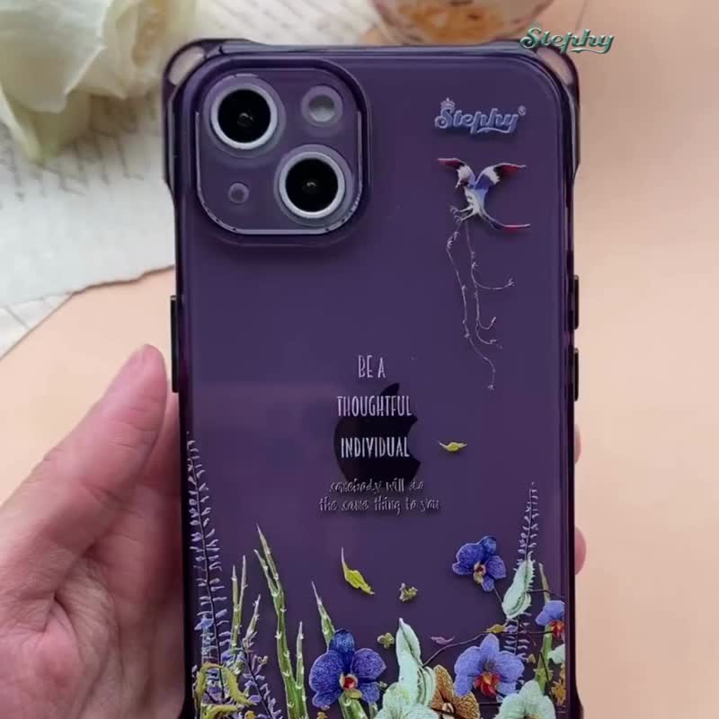 StephyDesignHK MagSafe磁吸 iPhone16 防撞直橫掛繩紫色手機殼 - 手機殼/手機套 - 塑膠 