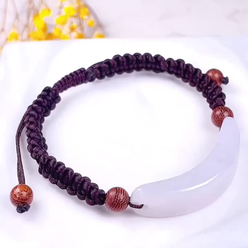 【Wish‧Nothing】Bingwaxy Jadeite Nothing Brand Braided Bracelet | Natural Burmese Jade Jade A - Bracelets - Jade White