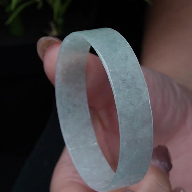 Ice Jadeite Square Bangle | Size 18 | Natural Burmese Jadeite Grade A | Gift Idea - สร้อยข้อมือ - หยก สีใส