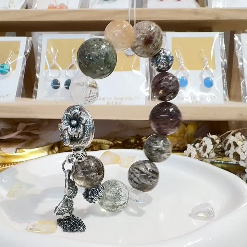 奶茶可可千層四季幽靈列姆利亞雙尖晶設計款水晶手鍊 - 手鍊/手環 - 水晶 多色