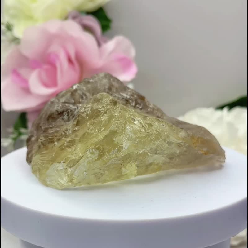天然稀有茶黃水晶 漸變雙色水晶 原石 能量原礦石 半山半水黃茶晶 - 香氛/精油/擴香 - 水晶 多色
