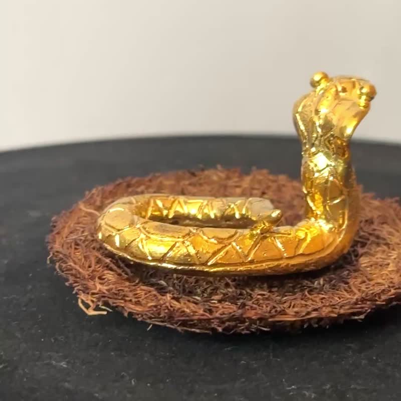 Little Golden Snake of Blessing-Purely Handmade-Auspicious New Year - ถ้วย - โลหะ 