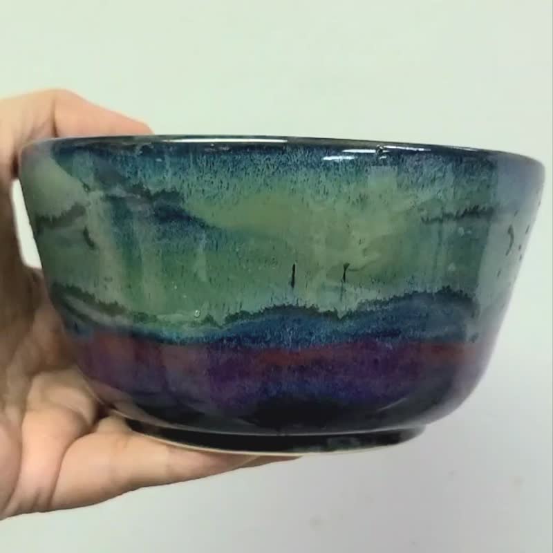 北極光釉彩大湯碗 - 碗 - 陶 多色