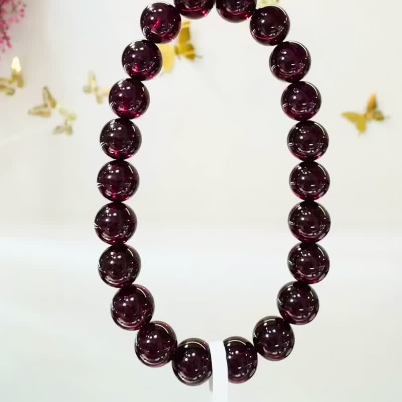 精品絕美晶體紫牙烏水晶8.5mm30.95g美容水晶氣血循環 - 手鍊/手環 - 水晶 紫色