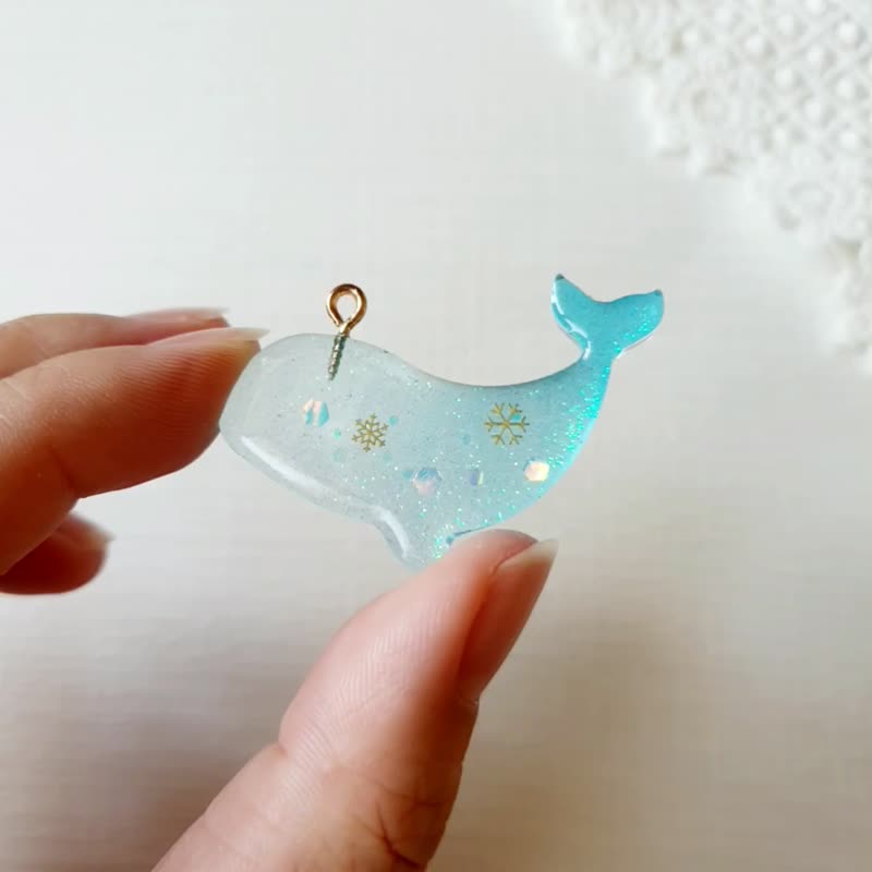 共5款 鑰匙圈 吊飾 鯨魚 海洋 海 雪 櫻花 貝殼 禮物 手作 療癒 - 鑰匙圈/鑰匙包 - 樹脂 綠色