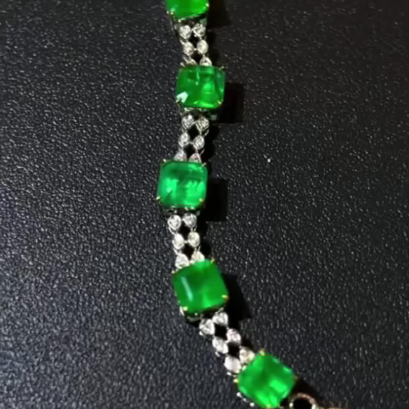 エメラルドブレスレット 6.65カラット - ブレスレット - 宝石 